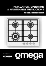 Preview for 1 page of Omega OCG62XA Installation, Operation & Maintenance Instructions Manual