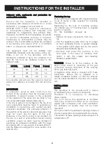 Preview for 7 page of Omega OCG63FXB1 Instructions For The Installation And Use