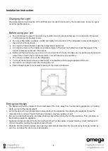 Предварительный просмотр 8 страницы Omega OFDF462X Instruction Manual