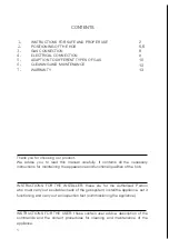 Preview for 2 page of Omega OG60WA Installation & Operating Instructions Manual