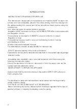 Предварительный просмотр 3 страницы Omega OG60WA Installation & Operating Instructions Manual