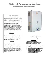 Preview for 1 page of Omega OME 514-PV Installation Manual And Owner'S Manual