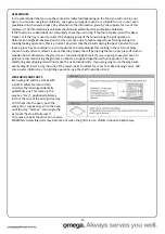 Предварительный просмотр 16 страницы Omega OO62PX Operating And Installation Instructions