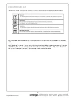 Preview for 10 page of Omega OO654WA Operating And Installation Instructions