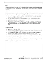 Preview for 17 page of Omega OO654WA Operating And Installation Instructions