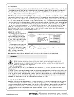Preview for 16 page of Omega OO6AX Operating And Installation Instructions