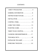 Preview for 3 page of Omega OO845WR Instructions For The Use, Care And Installation