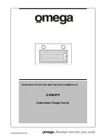 Omega ORU50PX Instructions For The Use And Care And Installation preview