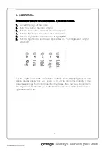 Предварительный просмотр 5 страницы Omega ORU50X Instructions For The Use And Care And Installation