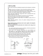 Preview for 4 page of Omega ORU52X Instructions For The Use And Care And Installation