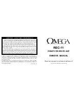 Preview for 1 page of Omega + REC-11 Owner'S Manual