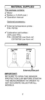 Preview for 4 page of Omega RH92 User Manual