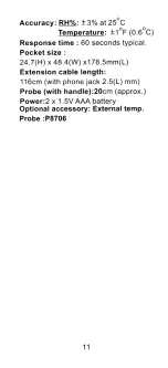 Preview for 13 page of Omega RH92 User Manual