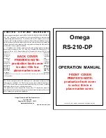 Предварительный просмотр 1 страницы Omega RS-210-DP Operation Manual