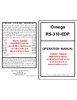 Preview for 1 page of Omega RS-310-EDP Operation Manual