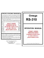 Preview for 1 page of Omega RS-310 Operation Manual