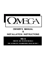 Omega RS-6 Owner'S Manual & Installation Instructions preview