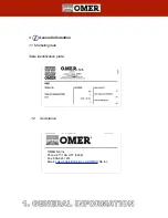 Preview for 3 page of Omer Kar 350 Operation And Maintenance Manual