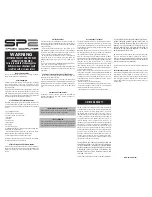 Preview for 1 page of Omer SP2 Instructions