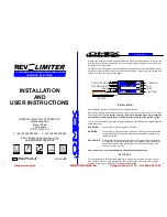 Preview for 1 page of OMEX Rev Limiter TWIN COIL Installation And User Instructions