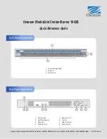 Omneon MediaGrid ContentServer 1042B Quick Reference Manual preview