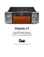 Preview for 1 page of Omnia 11 Installation And Operation Manual