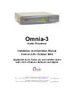 Preview for 1 page of Omnia 3 Installation And Operation Manual