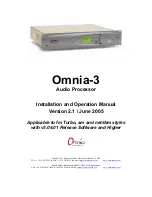 Preview for 1 page of Omnia Omnia-3 Installation And Operation Manual