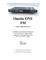 Preview for 1 page of Omnia ONE FM Installation And Operation Manual