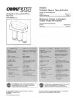 Omnifilter RO4000 Installation Instructions And Use And Care Manual preview