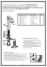 Предварительный просмотр 1 страницы Omnires MURRAY MU6112 Installation Instructions