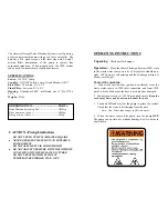 Preview for 2 page of Omnitec OWF115 Operating Instructions