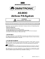 Предварительный просмотр 4 страницы Omnitronic AS-800 User Manual