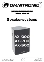 Omnitronic AX-1000 User Manual preview