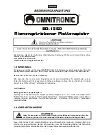 Предварительный просмотр 3 страницы Omnitronic BD-1350 User Manual