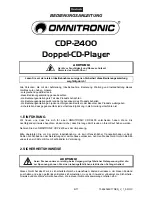 Предварительный просмотр 6 страницы Omnitronic CDP-2400 User Manual