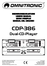 Preview for 1 page of Omnitronic CDP-386 User Manual