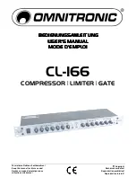 Preview for 1 page of Omnitronic CL-166 User Manual