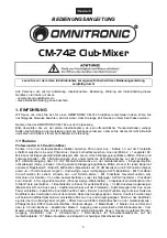 Предварительный просмотр 5 страницы Omnitronic CM-742 User Manual