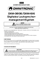 Предварительный просмотр 5 страницы Omnitronic DXM-0808 Operating Instructions Manual