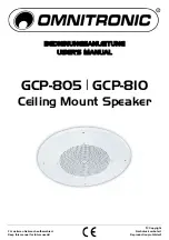 Предварительный просмотр 1 страницы Omnitronic GCP-805 User Manual