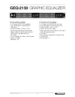 Preview for 2 page of Omnitronic GEQ-2150 User Manual