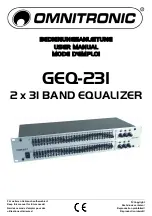 Preview for 1 page of Omnitronic GEQ-231 User Manual