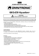 Preview for 5 page of Omnitronic GEQ-231 User Manual