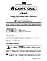 Preview for 4 page of Omnitronic HPA-6 User Manual