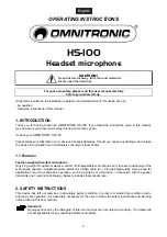 Preview for 6 page of Omnitronic HS-100 XLR User Manual