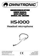 Omnitronic HS-1000 User Manual preview