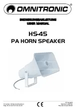 Предварительный просмотр 1 страницы Omnitronic HS-45 User Manual