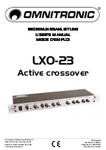 Preview for 1 page of Omnitronic LXO-23 User Manual