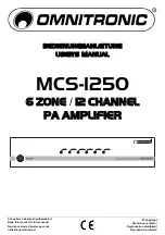 Omnitronic MCS-1250 User Manual preview